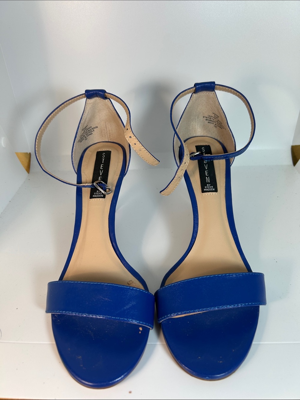 Steve Madden Royal Blue Open-Toe Ankle-Strap Heels